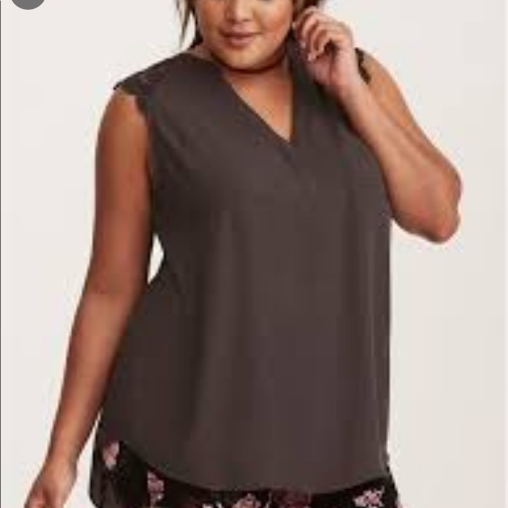 Torrid | Dark Gray Pullover Blouse - image 1